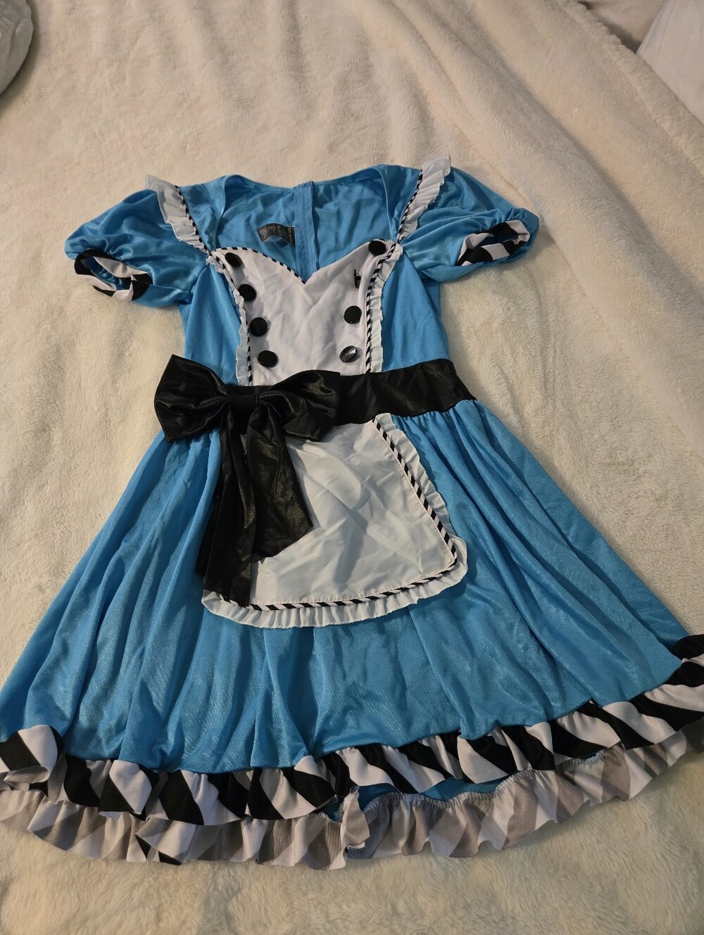 Charming Alice Costume Dress with Black Bow